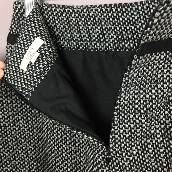 LOFT Tweed Skirt Mini Pencil Slash Pockets 0P - Picture 5 of 8